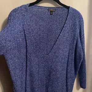 Express blue v neck sweater